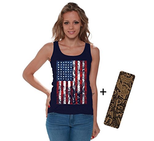 Awkwardstyles Women's American Flag Distressed Tank Top 4th July Tank