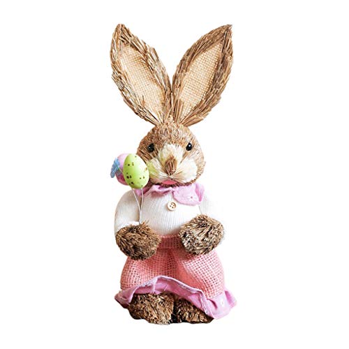 Bonito conejo de paja, decoración de Pascua, decoración para casa o jardín, para bodas Cover