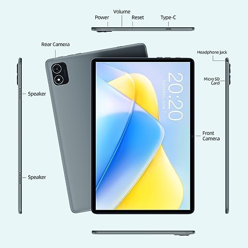 TECLAST P40HD Tablet 10.1 Inch Android 13,16GB RAM+128GB ROM(TF 1TB), T606 Octa-Core 1.6GHz, 4GLTE+5G WiFi, 1920x1200, Dual SIM, 4 Speaker/BT5.0/Camera 2+5MP/Type-C/GPS/6000mAh/Metal