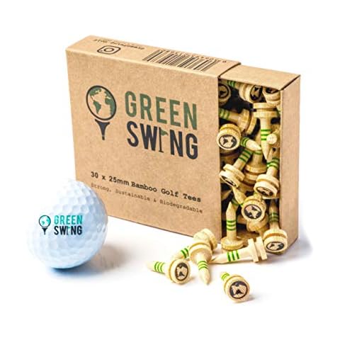 Green Swing Bamboo Golf Tees 25mm | Strong Sustainable Biodegradable | 30pcs (Original Edition) Cover