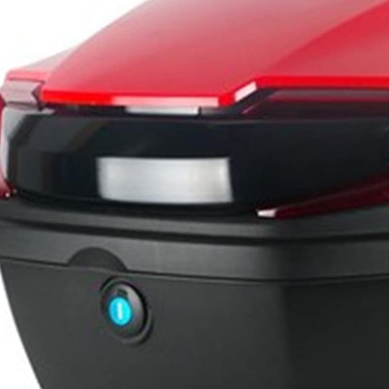 Semme Large Capacity Electric Vehicles Rear Box with Color Blocking Design for Motorcycles and Electromobiles Red (Silver White)
