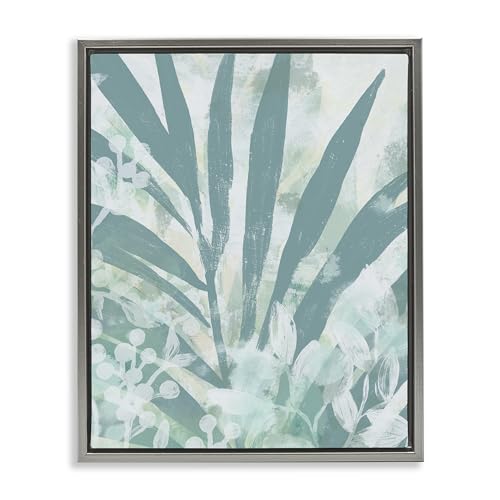 Palm Frond Splatter Botanical, 25 x 31 Inch Canvas in Floater Frame