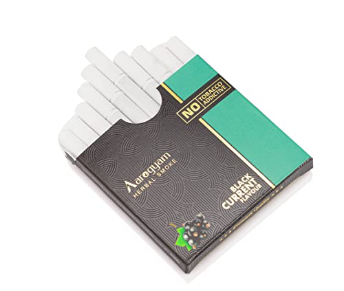 Image of Aarogyam Herbals 100% Tobacco & Nicotine Free Cigarette for Relieve Stress & Mood Enhance Product for Smokers - (10 Sticks in Each Packet) (BLACK CURRENT FLAVOUR, Pack of 10)