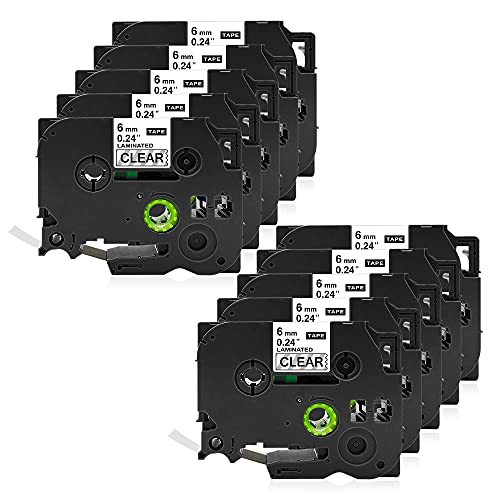 Flowerty �݊� �u���U�[�H�� TZe-111 �����n������ 10�Z�b�g 6mm�� ����8m �s�[�^�b�` P-touch �ėp �e�[�v�J�[�g���b�W