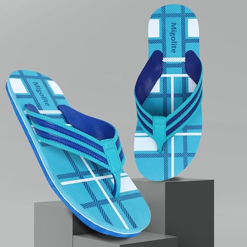 Image of Men's Stylish Checked Flip-Flops | Soft Sole Casual Slippers for Comfort