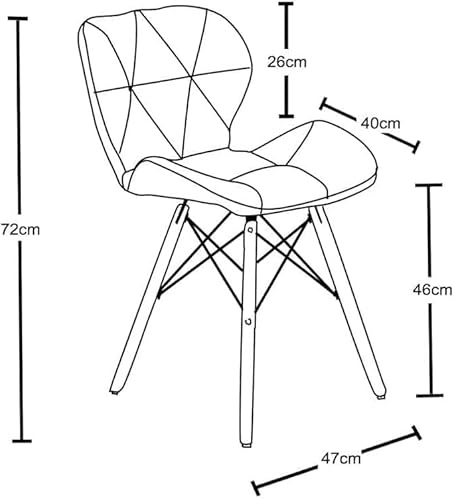 Sarco Misr Dining Chair with PU Leather Seat, Scandinavian Style, Natural Wood Legs, Orange (BLACK)