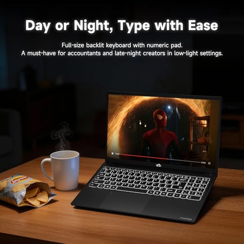 Image of NIMO 15.6 inch IPS FHD-Student-Laptop, Intel Twin Lake N150 (4 Cores Up to 3.6GHz) with 2-Years-Warranty, 65W Type-C, Fingerprint, Backlit Keyboard, 53.58Wh Battery 4GB RAM 128GB SSD for Office