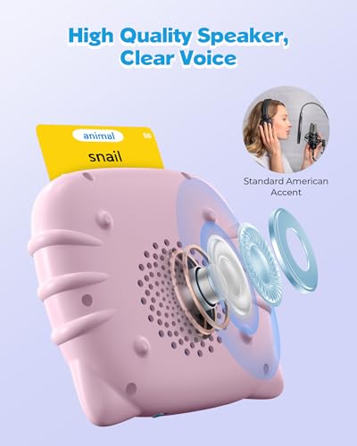 Image of Bilingual Spanish and English Talking Flash Cards for Ages 2+, Pocket Speech Therapy Tools with 512 Words, Montessori Language Learning and Autism Aids (224 Words English Pink)