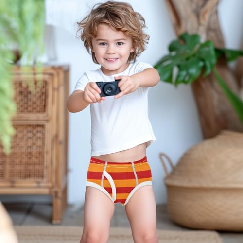 Red Orange Stripe Toddler Boy's Underwear 2T 6