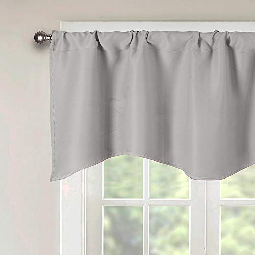 Wubodti Grey Kitchen Blackout Valances For Windows Kids Room Window Treatments Thermal Insulated Rod Pocket Valance Curtains Room Darkening Cafe Curtains For Nursery Bathroom, 52 X 18 Inch #TOP1