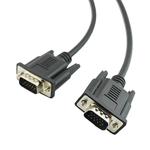 Cabo de vídeo VGA D-Sub DB15 curto de 15 pinos macho para macho para monitor 30 cm (preto)