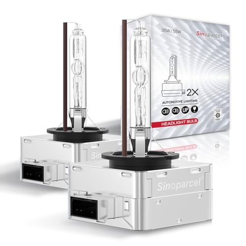 Image of Sinoparcel D1S Xenon HID Headlights Bulb - 4300K 35W Replacement Lights -2 Yrs Warranty- Pack of 2 | 66144 66140 85140 85415, High Low Beam Replacement Lights, Bi-Xenon, DC 12V 35W