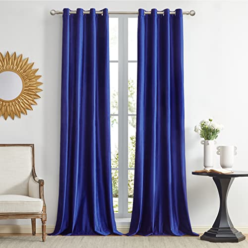 Cortinas decorativas de terciopelo de 46x54 pulgadas (anchoxlargo), 2 paneles de cortinas opacas con ojales para sala de estar azul marino, cortinas de ventana con aislamiento térmico para dormitorio Cover