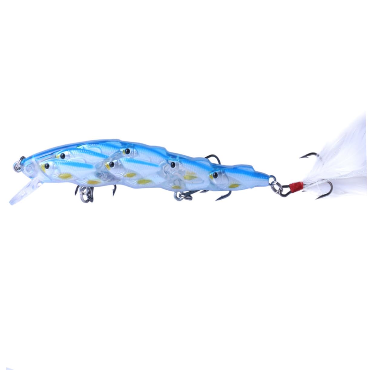 Hemobllo 5pezzi Esche Artificiali Plastica per Pesca Mare Lago e Fiume Esca Imitativa Lifelike con Occhi per Attirare Grandi Pesci per Appassionati di Pesca