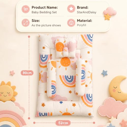 Image of StarAndDaisy Newborn Baby Bedding Set, Baby Bed Soft & Breathable, Godari Boys & Girl Design.