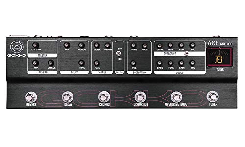 GOKKO Audio MX300 Guitar Multi Effect Pedal, 6 Types Effects: Reverb, Delay, Chorus