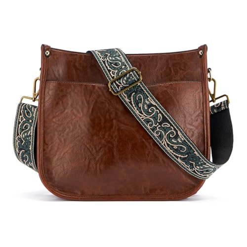 Image of ZOOEASS Bronze Buckles Purse Strap, 2 inch Wide Crossbody Handbag Strap Adjustable Replacement Shoulder Strap Vintage Embroidery