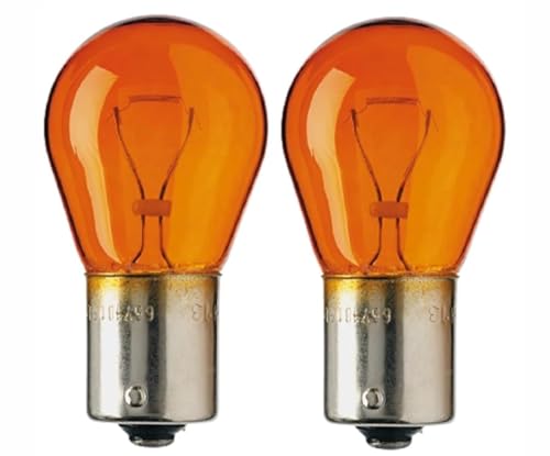 Flosser Incandescent BAU15s PY21W 7507 21W 667101 Amber Turn Signal Light Bulbs Replacement Lamp (Pack of 2) Made in Germany