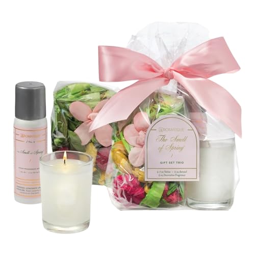 Aromatique Home Fragrance, Smell of Spring, Gift Set - Decorative Potpourri, Room Spray, and Candle - Perfect for Mother's Day and Women in Your Life