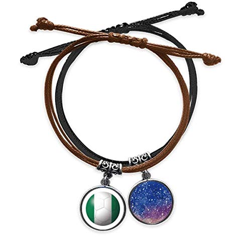 Pulsera de cuero de Nigeria con acabados artesanales y cordón trenzado de alta gama