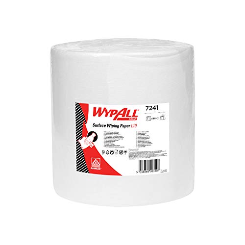 Kimberly-Clark WYPALL L10 Extra Plus-doekje, 1-laags, grote rol, geperforeerd, wit, 33 cm breed, rol met 1000 handdoeken