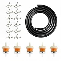 JKITNHJOT Benzinfilter, Kraftstofffilter, Benzinfilter Moped, 2m Benzinschlauch Kit Mit 5 Filtern Und 12 Schlauchschellen Für Motorrad, Auto, Rasenmäher Und Roller