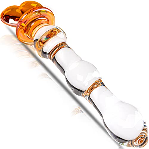 Dildo cristal anal 20cm ø2.8cm con mango corazón Plug anal vidrio transparente Juguetes sexuales hombres mujeres Consolador vidrio elegante higiénico liso temperatura sexo toys FOPS G62