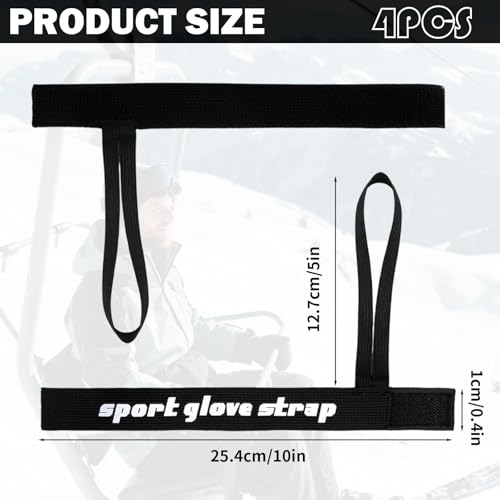 WQNNQW 4 Stück Handschuh Schlaufen, Handschuh Band,Ski Zubehör,Snowboard Handschuh Leine Für Skifahren - Outdoor Sport Hängende Handschuhe Ski Sport Im Freien Zubehör