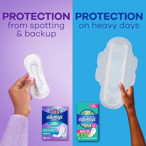 Image of Always Daily Protect Liners, Regular Length, Unscented, 382 Count Total (96 Count x 4 Packs)