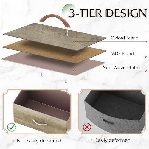 image for WLIVE Dresser for Bedroom with 5 Drawers, Wide Chest of Drawers, Fabri