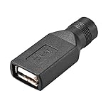 SourcingMap USB to DC 5.5x2.1mm Female Connector Power Adapter, DC/USB Charging Black