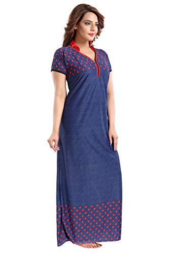 Image of Fabme Women's Satin Floor Length Night Dress Nighty