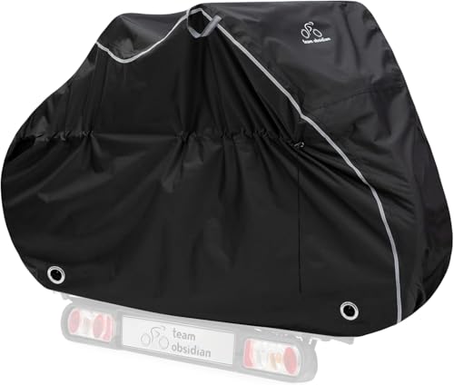 Team Obsidian Housse Velo Exterieur Protection - Bache Velo Exterieur 300D pour 1 à 3 Vélos - Housse de Vélo Impermeable pour le Voyage et le Transport - Bâche Extérieur Imperméable