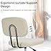DUMOS Armless Home Office Desk Chair -Small Ergonomic with Low Back Lumbar Support, Height Adjustable PU Leather Computer Task with 360° Swivel Rolling Wheels, for Small Space, Beige White