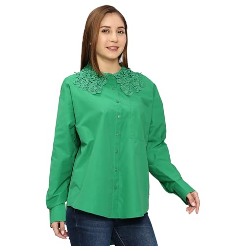 Image of Spykar Solid Blended Round Neck Women's Regular Fit Top