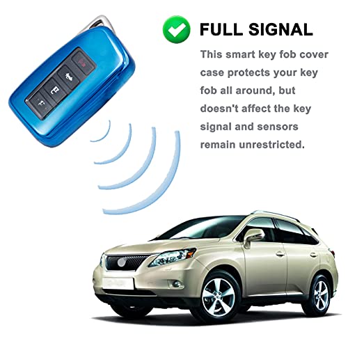 Coque clé Lexus TPU bleu évite rayures boîtier RX NX ES LS