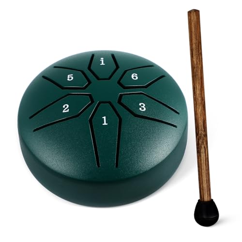 Sosoport Mini Steel Tongue Drum Note Rain Drum Portable Handheld Percussion Instrument for Music Enlightenment Party Shows Durable Beautiful Melodic Sound