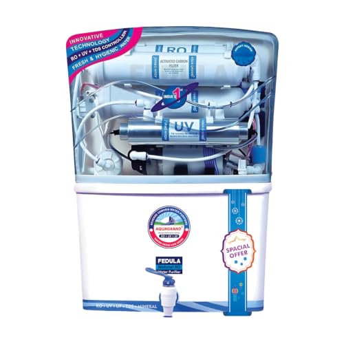 Image of Aqua Grand Plus RO Water Purifier RO+UV+UF+Copper Zinc, TDS Controller, 20 LPH, High TDS Membrane (2000 ppm) 12L Storage, Water Saving Technology, Domestic Water Filter for Home (1 Year Warranty)