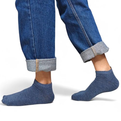 Image of Ankle Socks for Men & Women (Unisex) - Made with Soft, Breathable & Durable Cotton, Anti Odour, Multicoloured - Free Size - Pack of 5 - suitable for Sports, Gym and Daily use