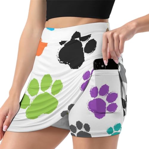 Skort de sport athlétique avec poche intégrée anti-frottement
