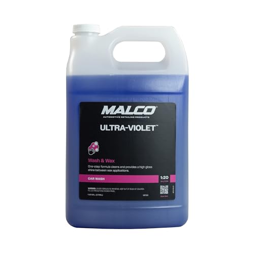 Malco Ultra Violet Premium Wash'n Wax – Best 2-In-1 Car Wash and Wax/Cleans and Provides A Durable, High-Gloss Shine in One Fast and Easy Step / 1 Gallon (107101)