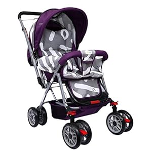 1st Step Yoyo Baby Stroller with 5 Point Safety Harness and Reversible Handlebar Stroller for Baby|360° Swivel Wheel|Large Storage Basket|Kids|Infants|New Born of 0 to 3 Years|Capacity 15kg (NPurple)