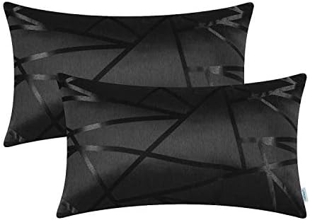CaliTime Cushion Covers Pack of 2 Throw Pillow Covers Cases for Couch Sofa Home Decor Modern Shining & Dull Contrast Triangles Abstract Lines Geometric 40cm x 40cm Dusty Pink