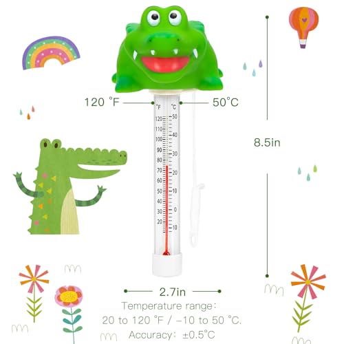 Image of XY-WQ Alligator Floating Pool Thermometer with String, Easy-Read