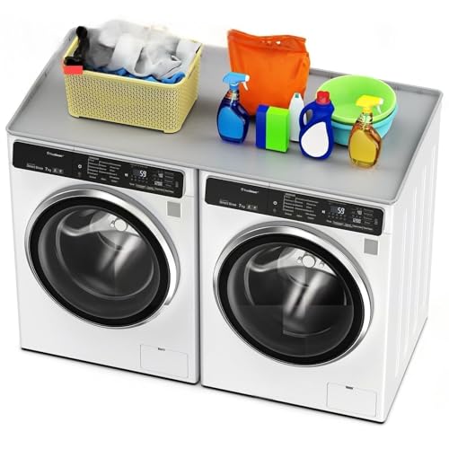 Washer Dryer Countertop - Large 54'×26.8' Washer and Dryer Covers,Non-slip Waterproof Washing Machine Cover Protector Top Load,Washer and Dryer Covers for the top for Laundry & Kitchen（Gray）