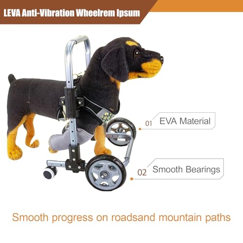 Silla de ruedas para perros con patas delanteras ayuda para caminar Talla S ajustable 4