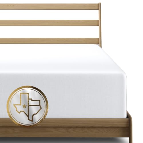 TEXAS LINEN CO. Premium Egyptian Cotton Twin XL Size Fitted Sheet Only - Luxury 1000 Series Lonestar Lovin' Collection 22" Extra Deep Pocket Twin XL Fitted Sheet (White), Bottom Sheets for Dorm Room by TEXAS LINEN CO. - Used condition - US$24.63
