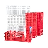 neoLab 6-2555 Polypropylen Reagenzglasgestelle für Autosampler, 32 Kapazität, 4 x 8 Löcher, 32mm für Gefäße Durchmesser, 25.5mm Durchmesser Bohrung, Blau