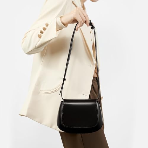 Image of MFFOR Small Crossbody Bags, Leather Purses for Women, Cross Body Purse | Genuine leather, 8.2*3.1*6.2inch, Magnetic clasp, Adjustable strap, Solid color, Sleek design