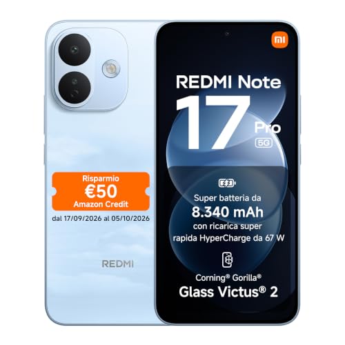 REDMI Note 17 Pro 5G, Smartphone 8+512GB, Sky Blue, Batteria da 8340 mAh